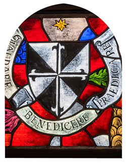 Providence College Shield rendered in stained glass